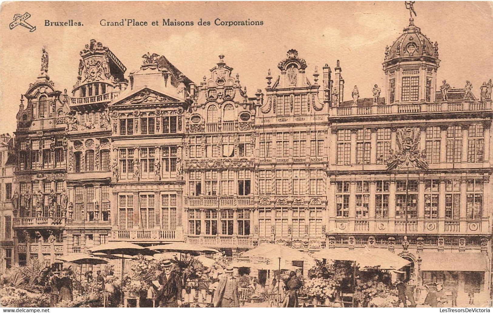 BELGIQUE - Bruxelles - Grand'Place Et Maison Des Corporations - Carte Postale Ancienne - Autres & Non Classés