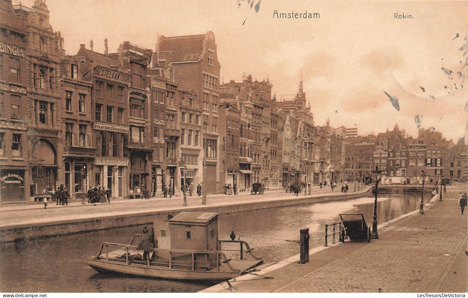 PAYS BAS - Amsterdam - Rokin - Canal - Carte Postale Ancienne - Amsterdam