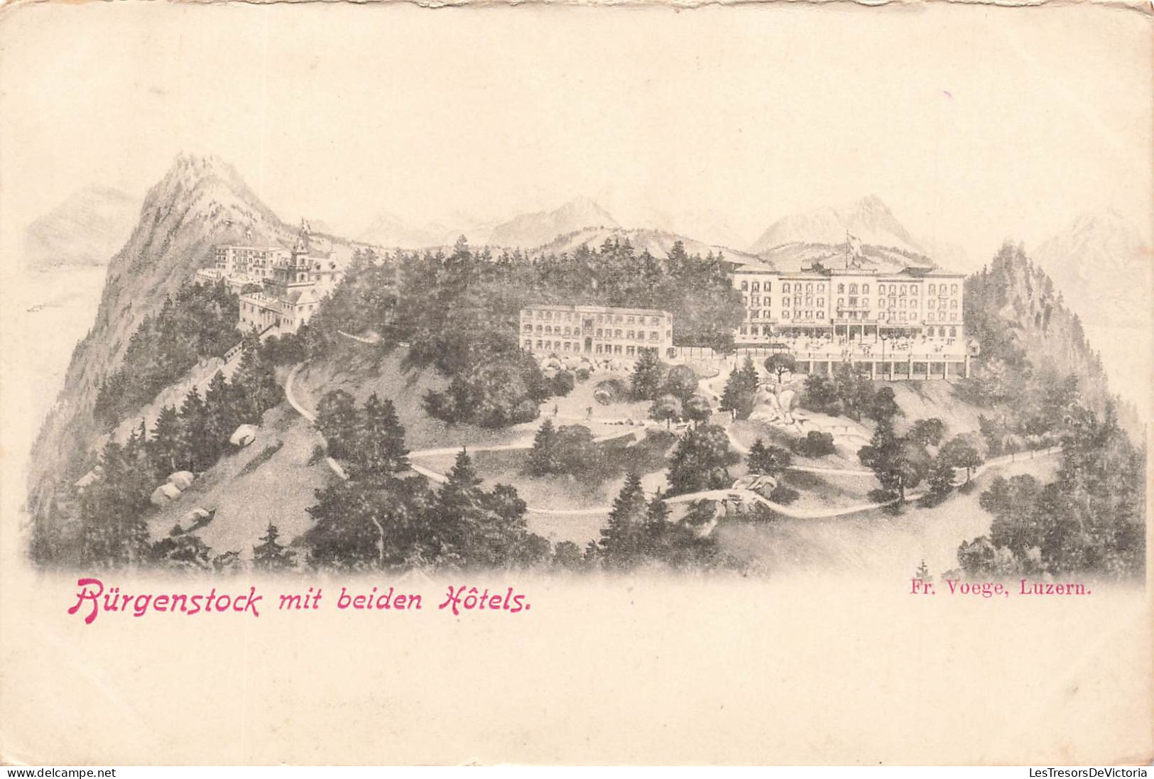 SUISSE - Rürgenstock Mit Beiden Hôtels - Dos Non Divisé - Carte Postale Ancienne - Other & Unclassified