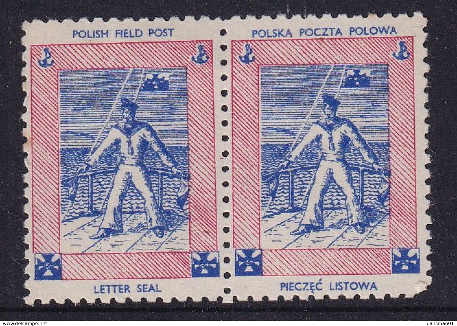 POLAND 1942 Field Post Seals Sailor Smith F29B Mint Hinged - Vignetten Van De Bevrijding