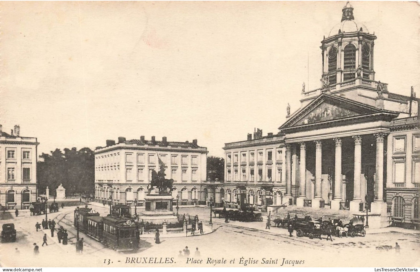 BELGIQUE - Bruxelles - Place Royale Et église Saint Jacques - Carte Postale Ancienne - Autres & Non Classés