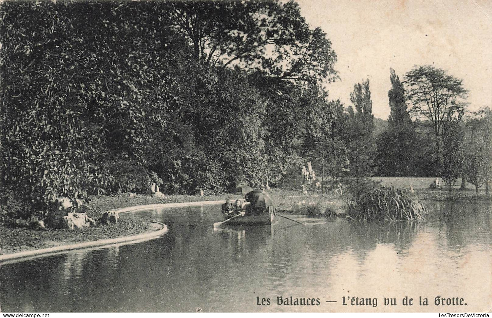 BELGIQUE - Les Balances - L'étang Vu De La Grotte - Barques - Carte Postale Ancienne - Duffel