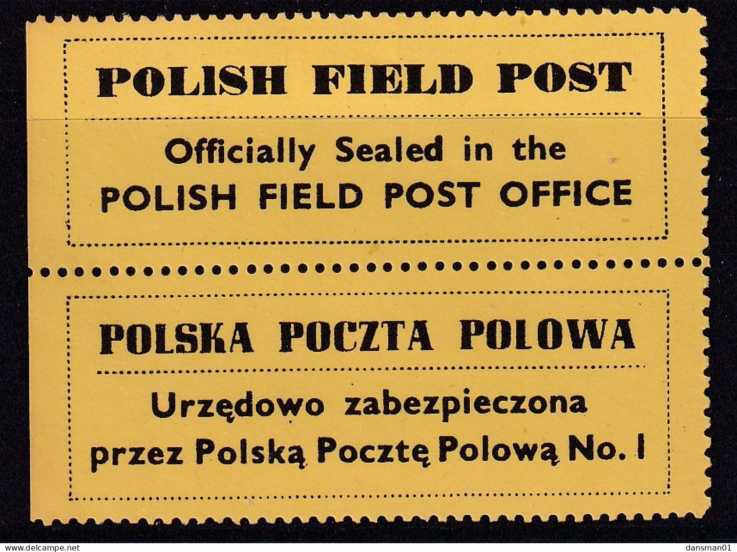 POLAND 1942 Field Post Seals Smith FL13-14 Mint Hinged (yellow Paper) - Verschlussmarken Der Befreiung