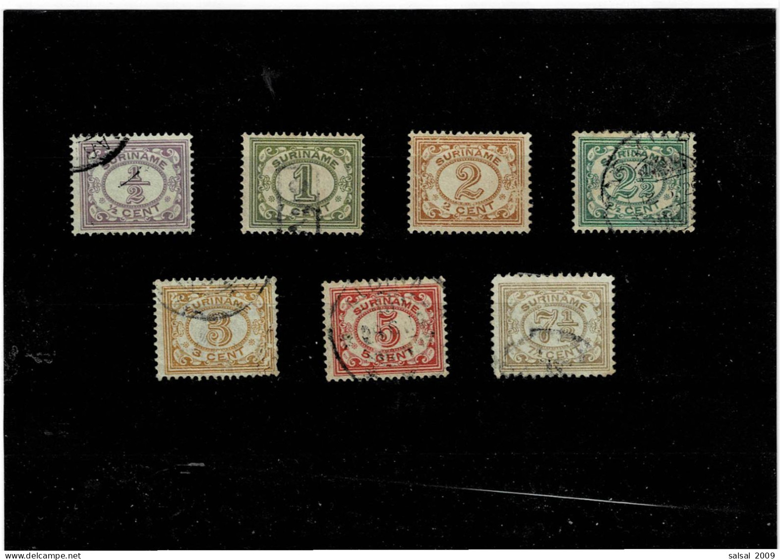 SURINAME ,colonie Olandese ,"Cifre" ,serie Completa Usata ,qualita Ottima - Suriname ... - 1975