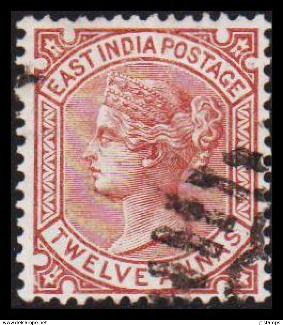 1874-1876. INDIA. Victoria. TWELVE ANNAS. EAST INDIA POST.  - JF540080 - 1858-79 Compañia Británica Y Gobierno De La Reina