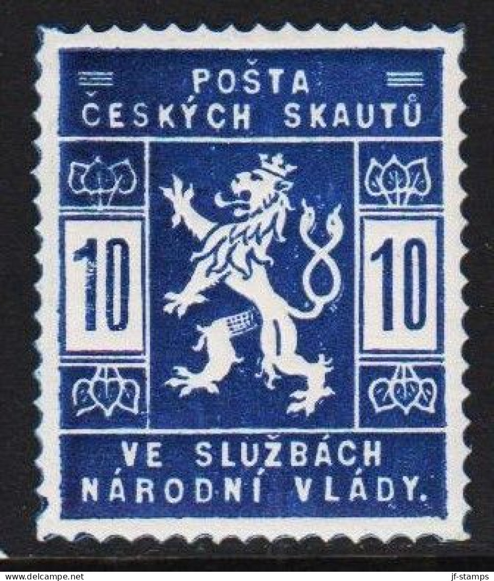 1918. CESKOSLOVENSKO.  POSTA CESKYCH SKAUTU VE SLUZBACH NARODNI VLADY 10 H Hinged. Unusual Sco... (Michel Ia) - JF540171 - Neufs