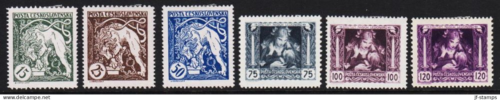 1919. CESKOSLOVENSKO. Legion-stamps Complete Set With 6 Stamps Hinged. (Michel 34-39) - JF540175 - Ungebraucht