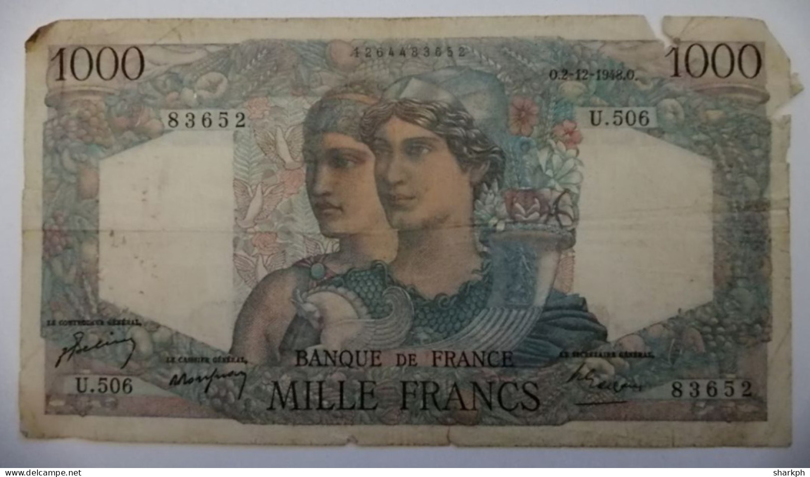 1000 FRANCS Minerve & Hercule - 1 000 F 1945-1950 ''Minerve Et Hercule''