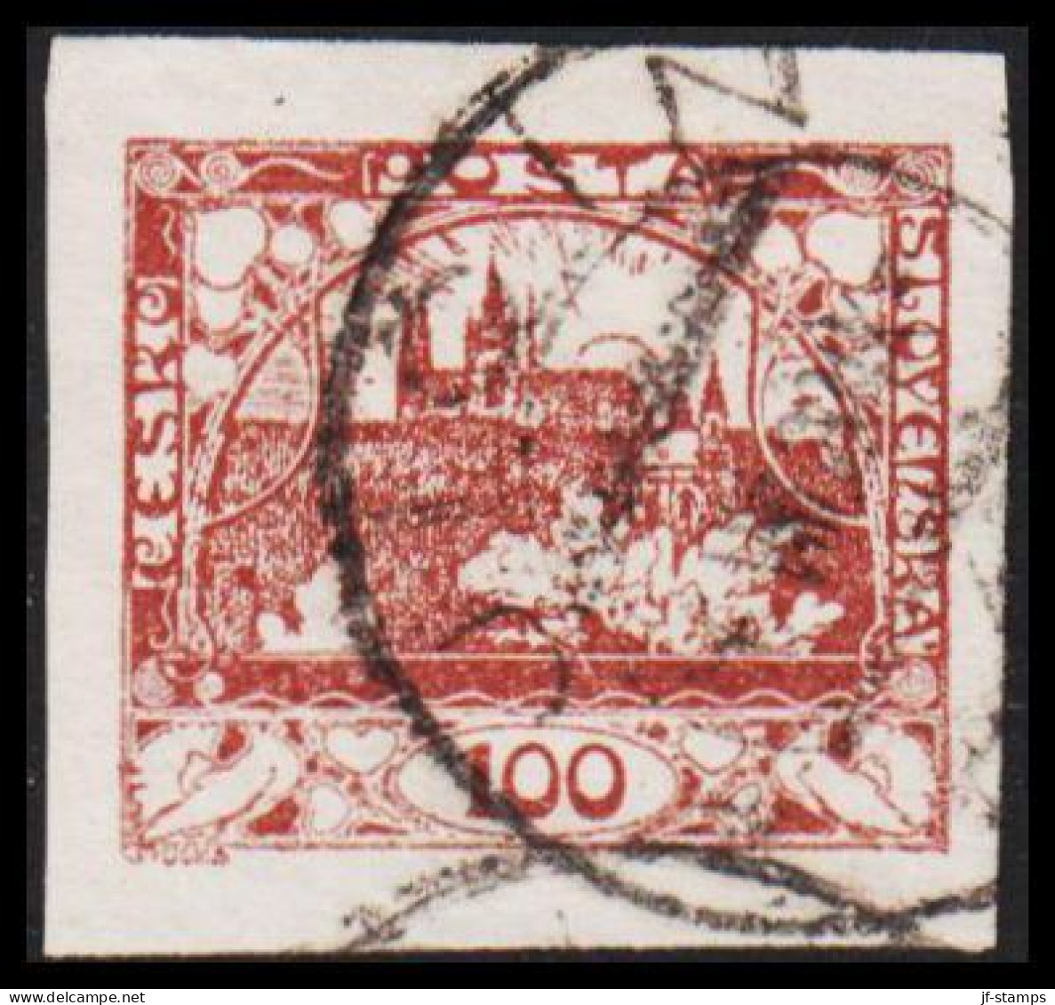 1919. CESKOSLOVENSKO. Hradschin. 100 Heller. Imperforated.  (Michel 8) - JF540184 - Usados