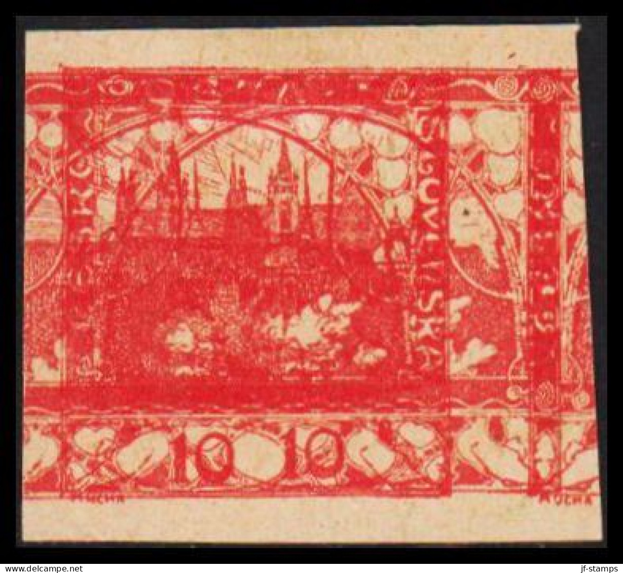 1919. CESKOSLOVENSKO. Hradschin. 10 Heller. Imperforated. Proof Or Esssay/Printers Waste Withou... (Michel 3) - JF540191 - Ongebruikt