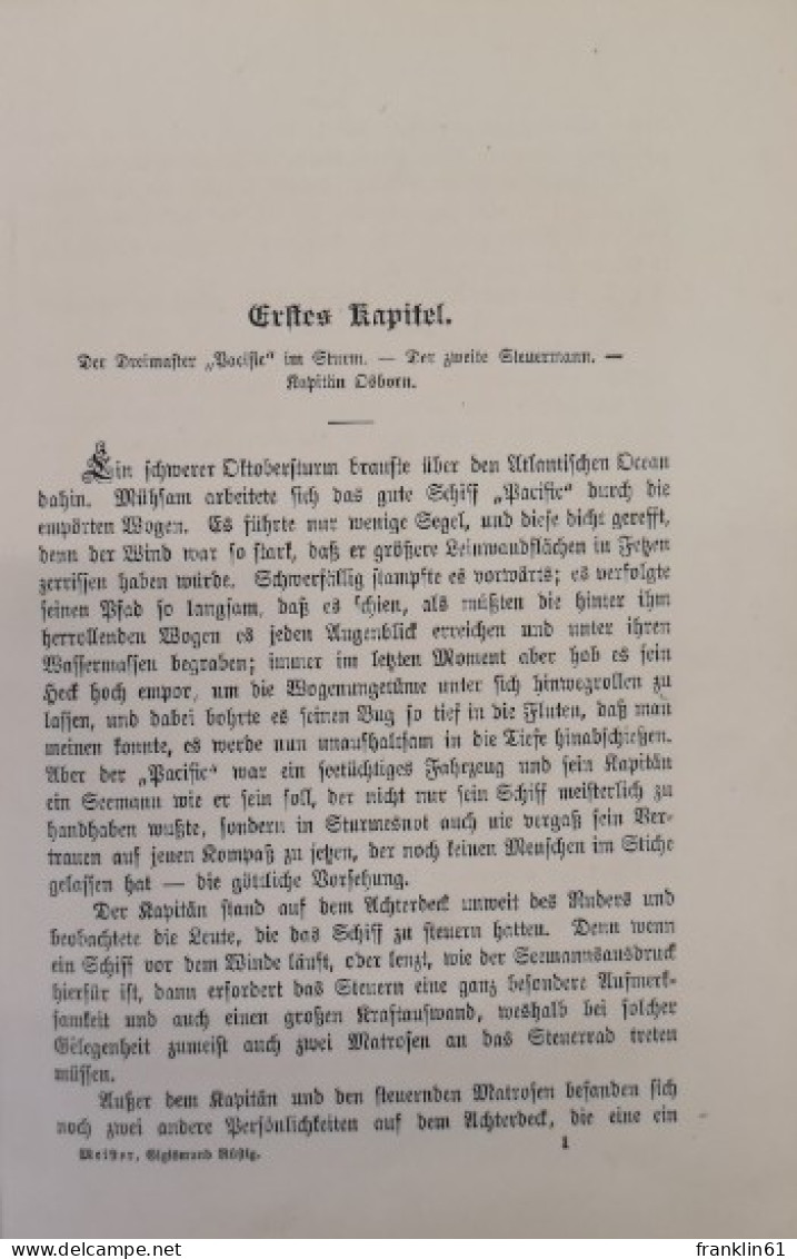 Sigismund Rüstig. Der Bremer Steuermann Oder Der Schiffbruch Des Pacific. - Autres & Non Classés