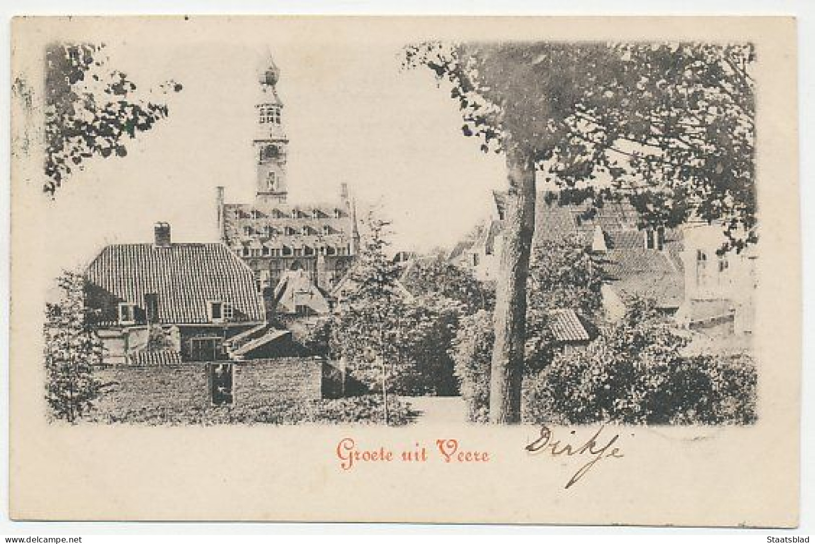 01- Prentbriefkaart Veere 1901 - Veere