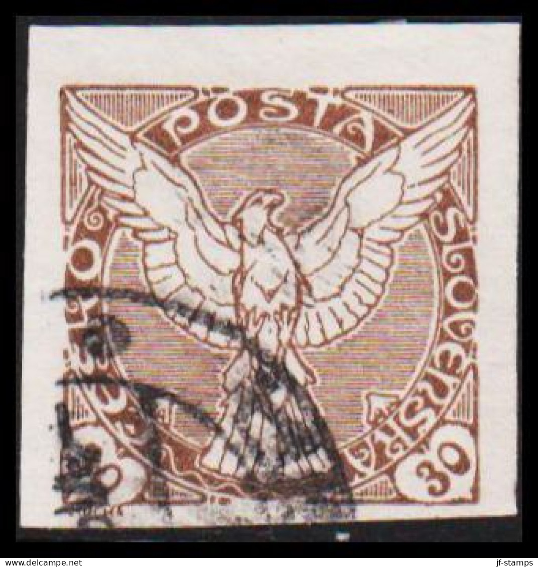 1919. CESKOSLOVENSKO. NEWSPAPER STAMPS. Falcon. 30 Heller.  (Michel 17) - JF540203 - Used Stamps