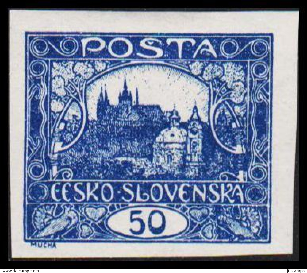 1919. CESKOSLOVENSKO. Hradschin. 25 Heller. Imperforated. Hinged. (Michel 30 U) - JF540213 - Ongebruikt