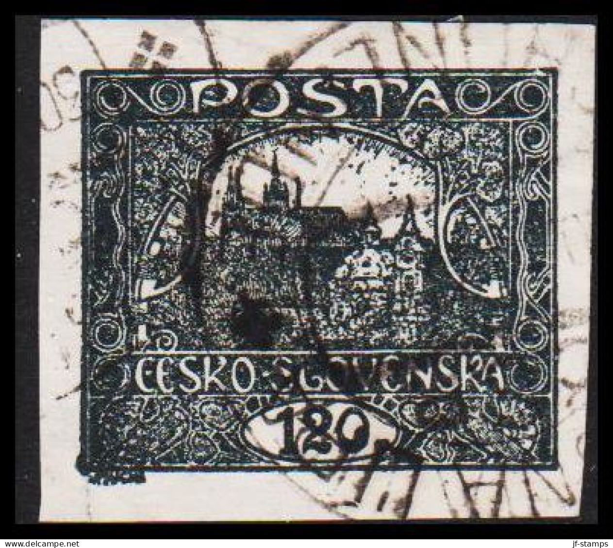1919. CESKOSLOVENSKO. Hradschin. 120 Heller. Imperforated.  (Michel 32 U) - JF540215 - Used Stamps