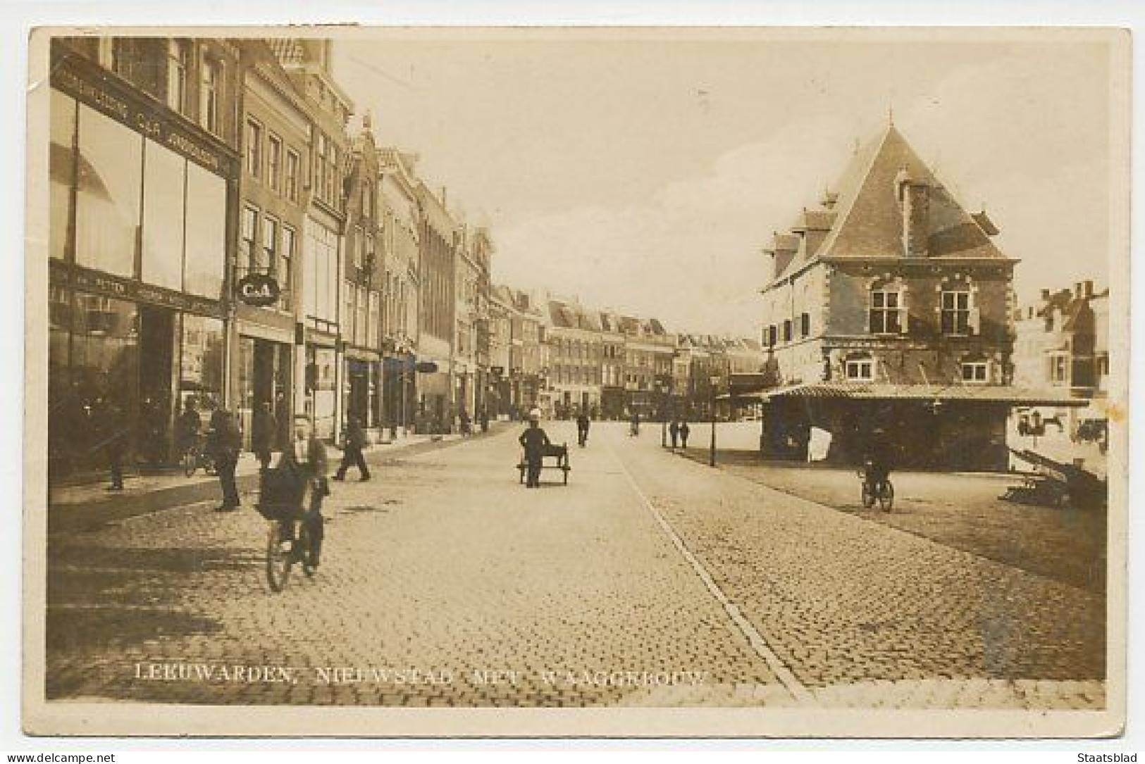 01- Prentbriefkaart Leeuwarden 1931 - Nieuwstad Met Waag - Leeuwarden