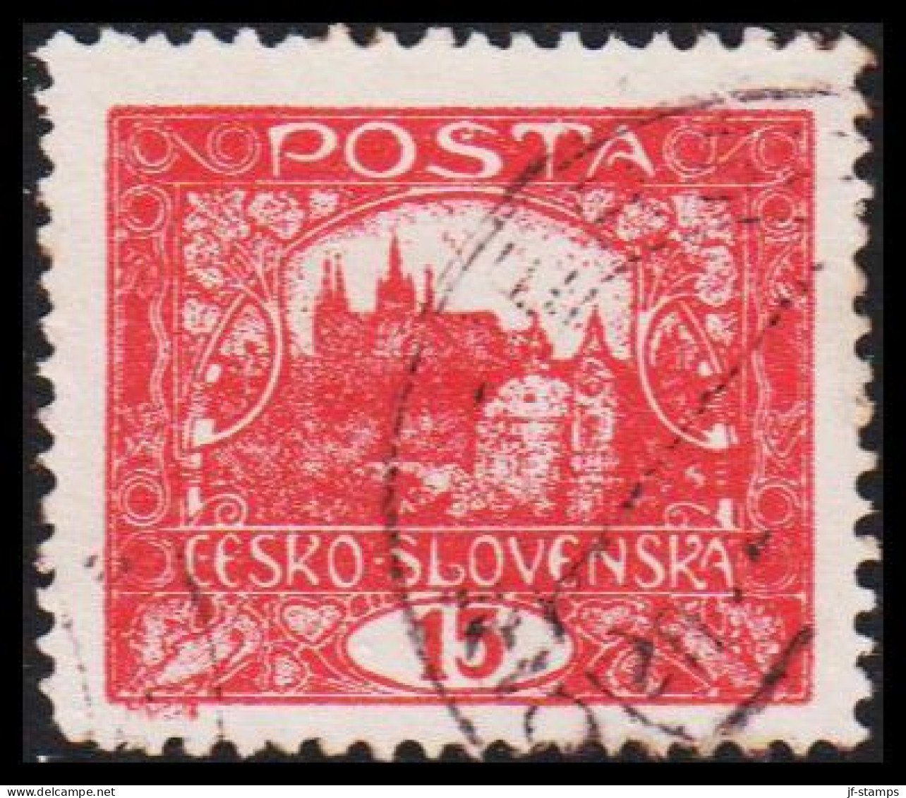 1919. CESKOSLOVENSKO. Hradschin. 15 Heller. Perforated 11½ X 11½,   (Michel 26 A) - JF540220 - Used Stamps