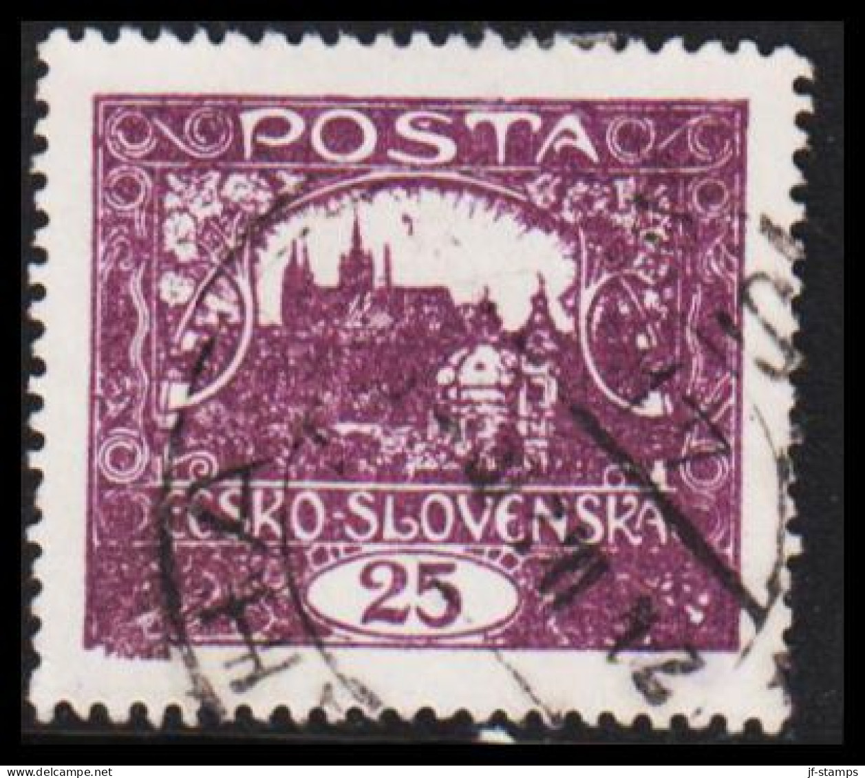 1919. CESKOSLOVENSKO. Hradschin. 25 Heller. Perforated 13 3/4 X 13½. (Michel 26 D) - JF540228 - Usados