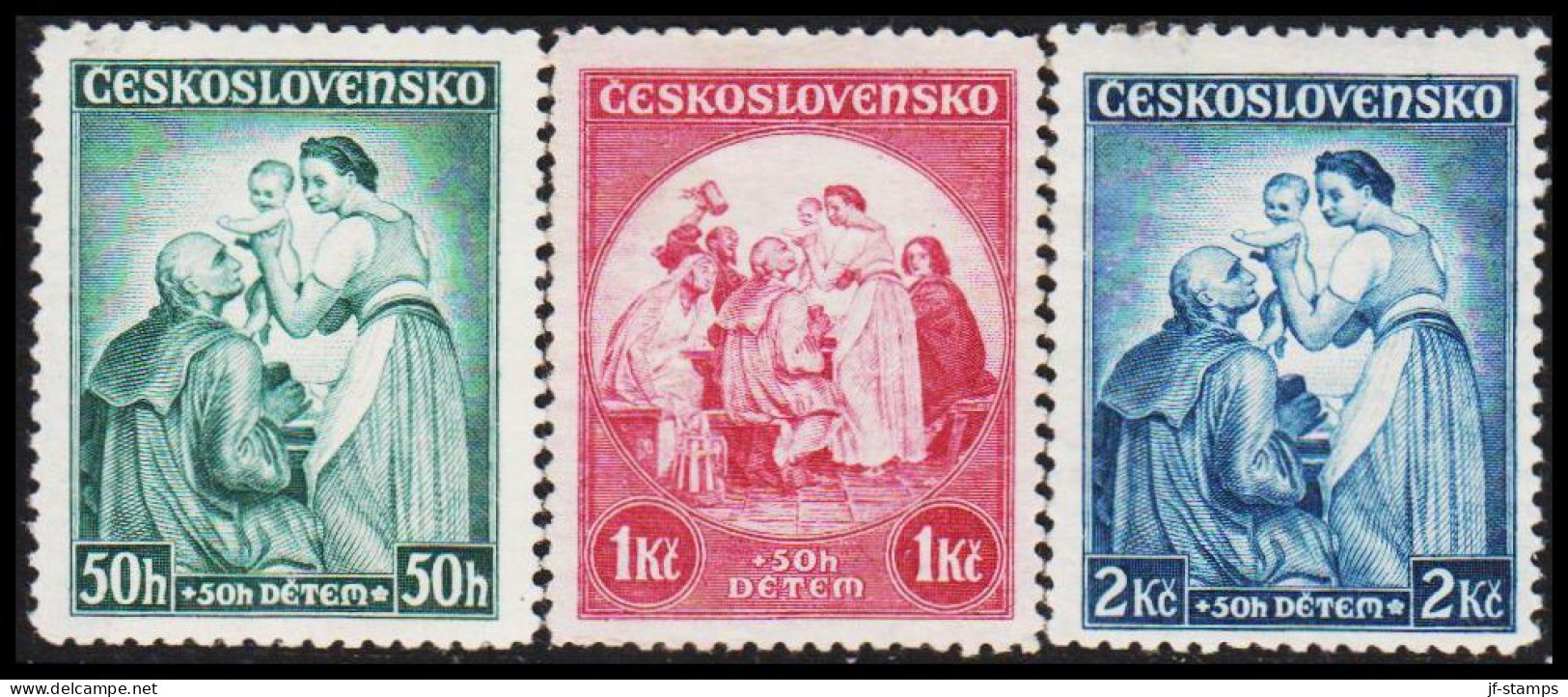 1936. CESKOSLOVENSKO.  Chidren Aid Complete Set Hinged.  (Michel 342-344) - JF540253 - Nuevos