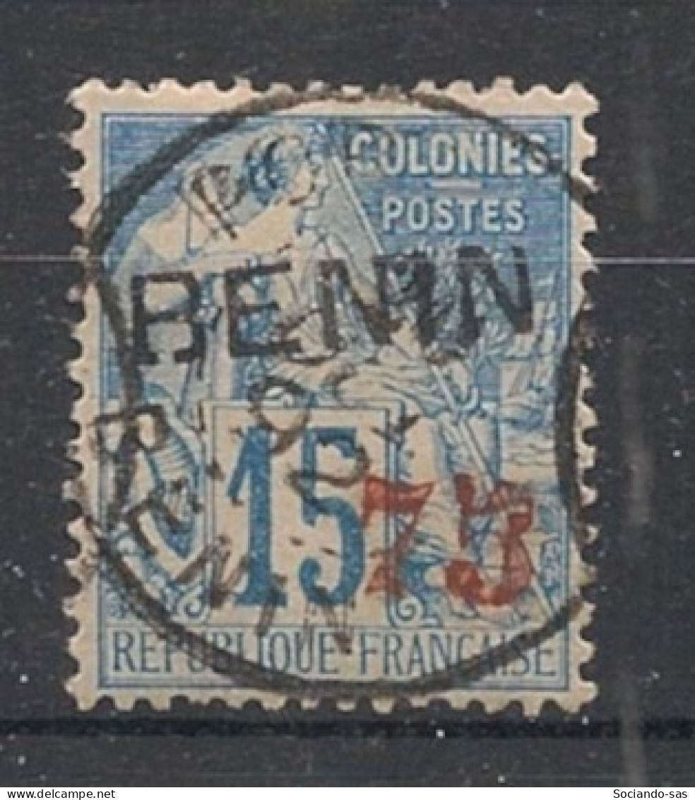 BENIN - 1892 - N°YT. 16 - Type Alphée Dubois 75 Sur 15c Bleu - Signé BRUN - Oblitéré / Used - Gebruikt
