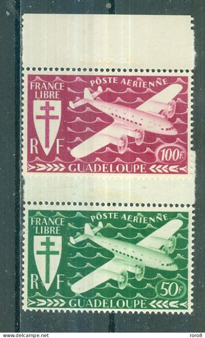 GUADELOUPE - P.A. N°4** Et 5** MNH LUXE SCAN DU VERSO - Série De Londres. Bord De Feuille. - Luftpost