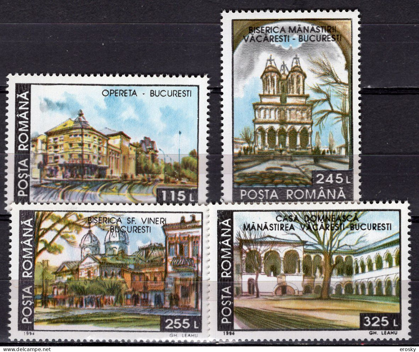 R8132 - ROMANIA ROUMANIE Yv N°4130/33 ** Monuments - Nuovi