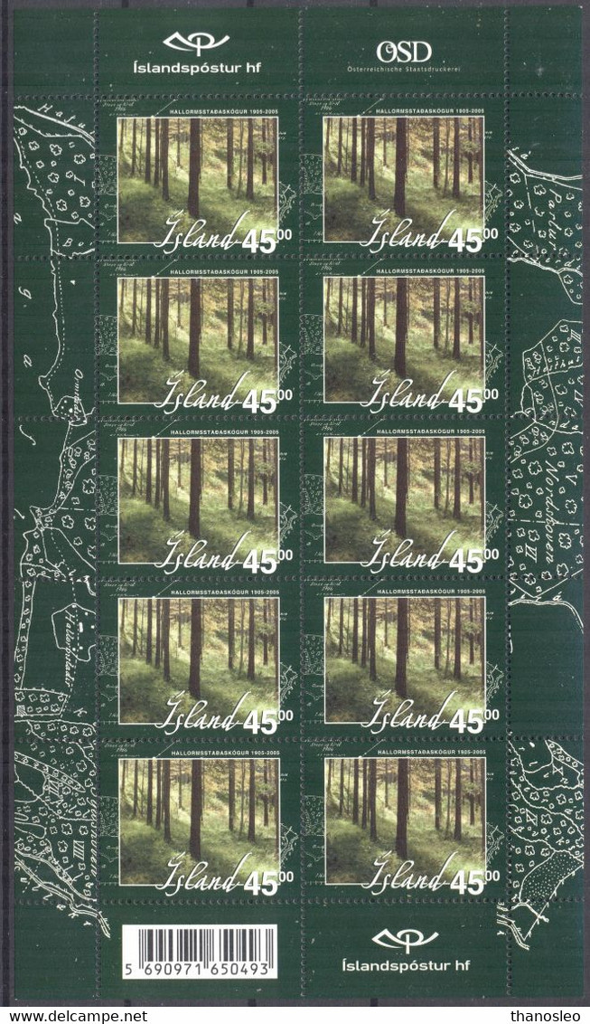 Iceland 2005 Organized Forestation Sheetlet MNH VF - Ungebraucht