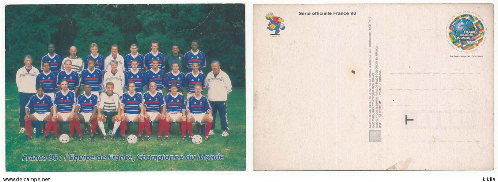 CPM 10.5 X 15 Sports Football Photo De L'équipe De France 1998 Championne Du Monde Entier Postal - Calcio