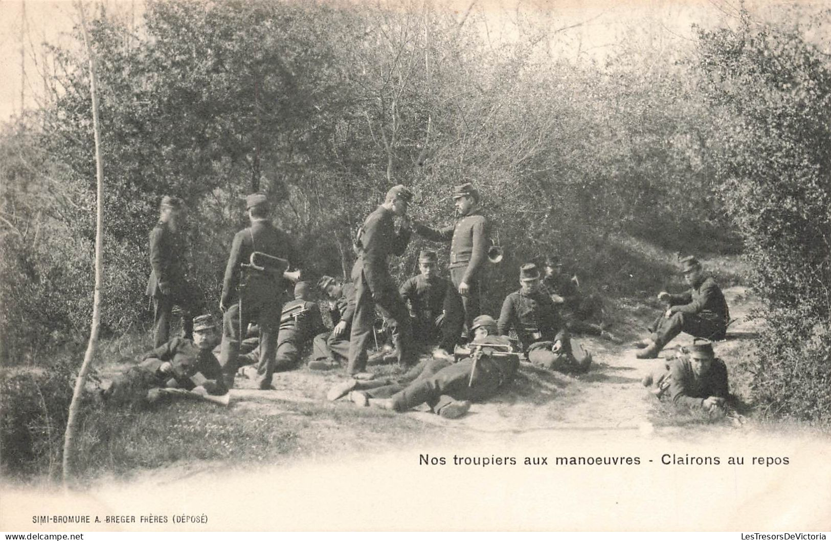 MILITARIA - Nos Troupiers Aux Manoeuvres - Clairons Au Repos - Soldats - Carte Postale Ancienne - Characters