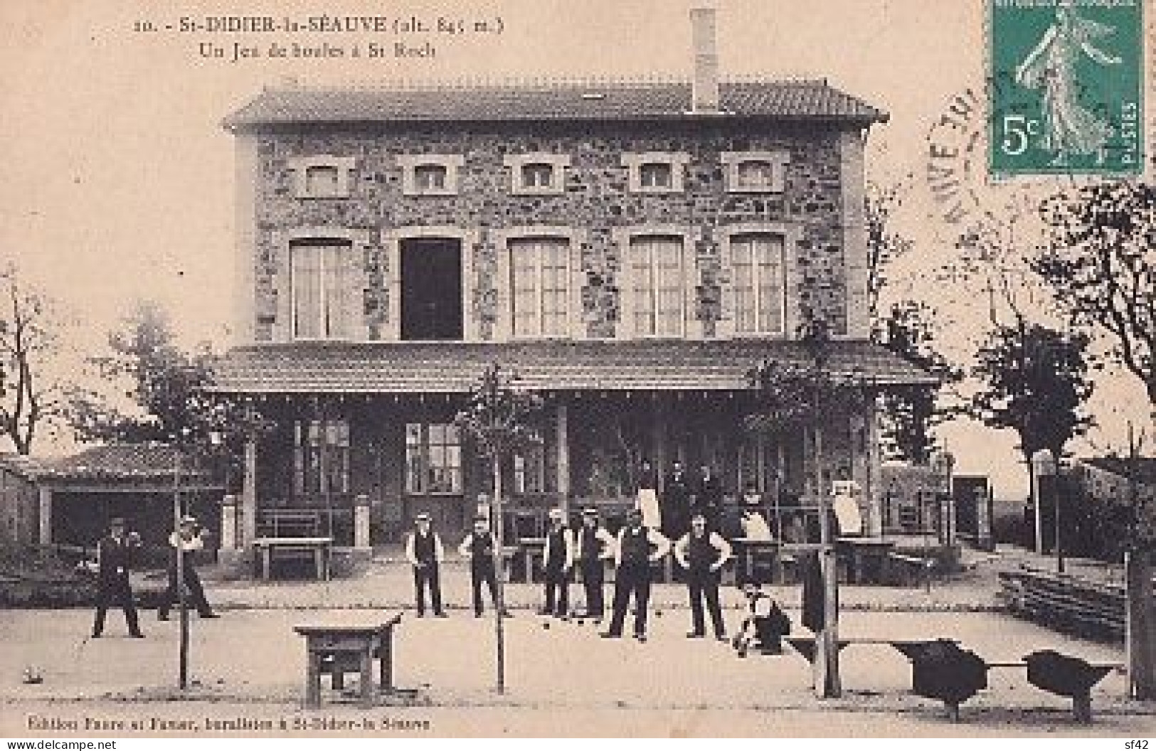 SAINT DIDIER EN VELAY        UN JEU DE BOULES A ST ROCH     JOUEURS - Saint Didier En Velay