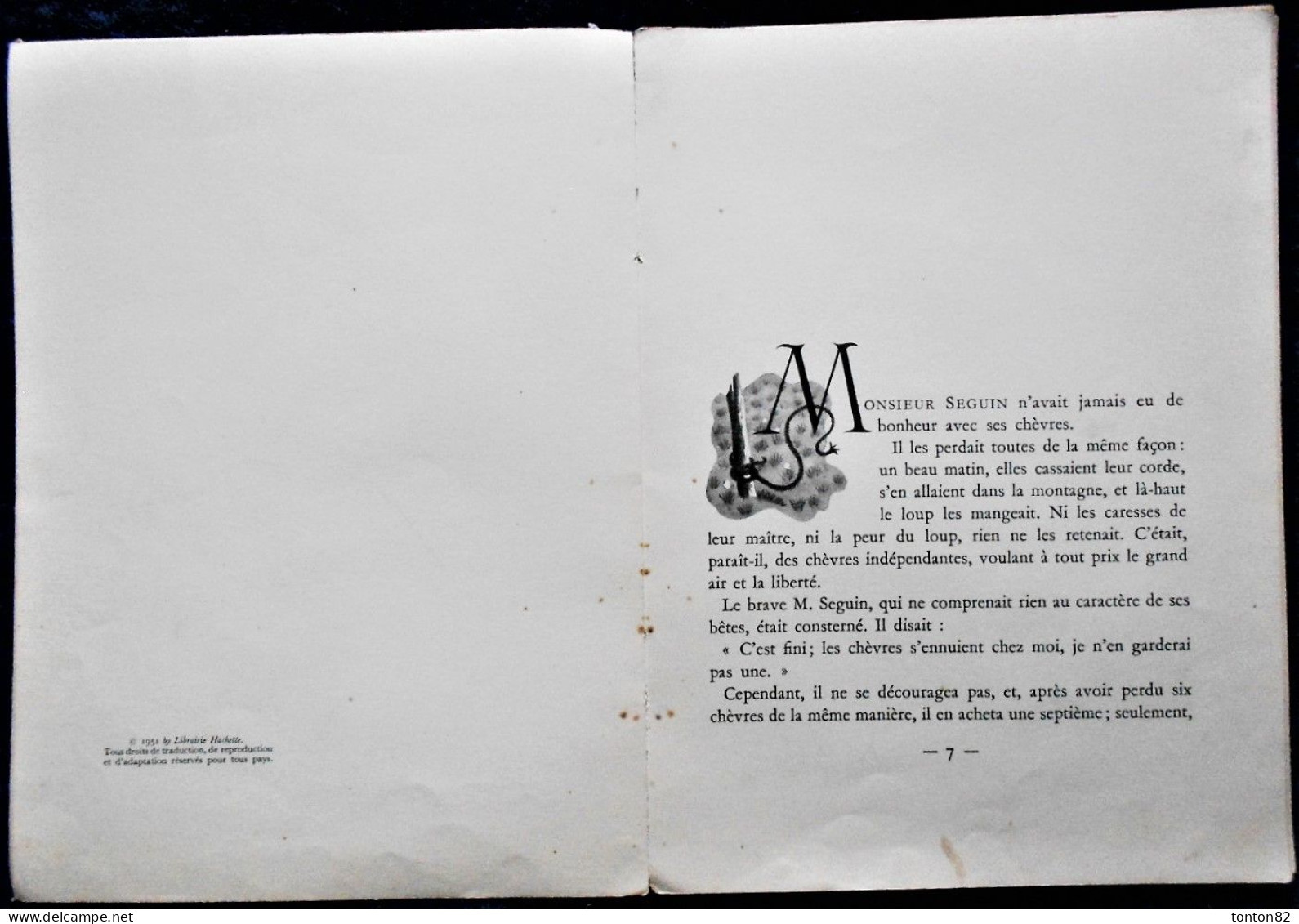 A. Daudet - La Chèvre De Monsieur Seguin - HACHETTE - Illustré Par A. Chazelle - ( 1958 ) - Sans Jaquette - Hachette