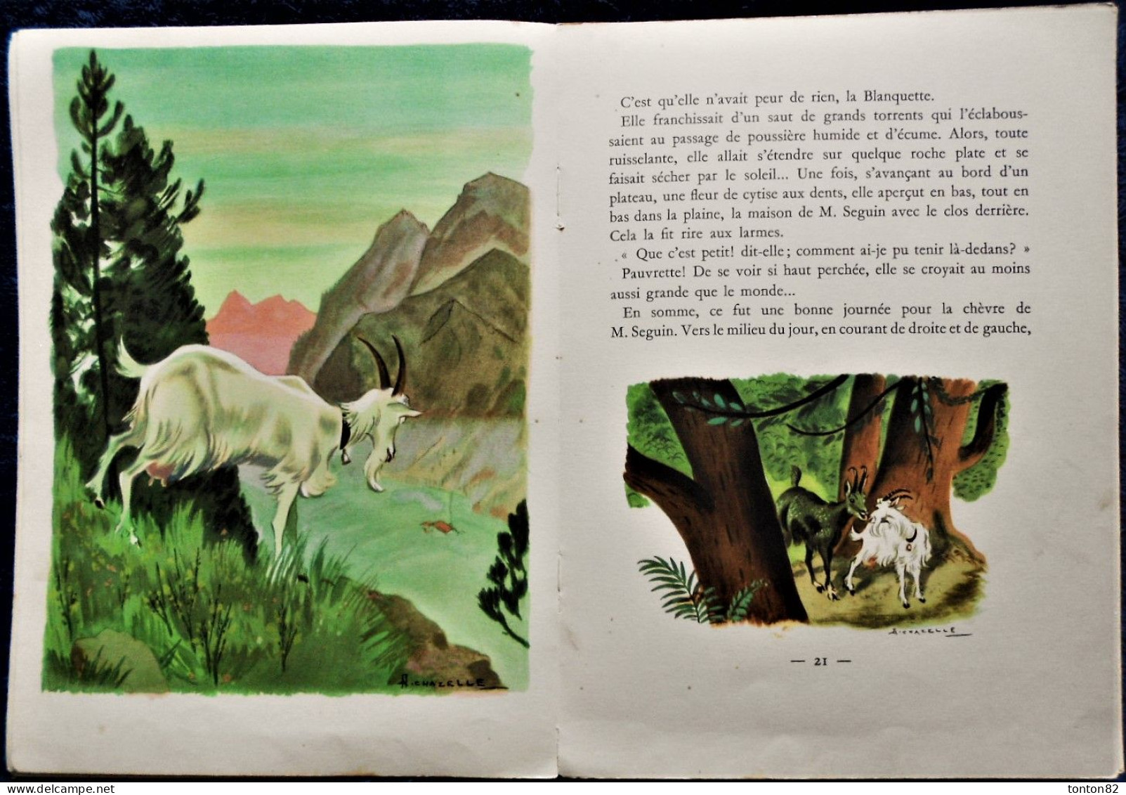A. Daudet - La Chèvre de Monsieur Seguin - HACHETTE - Illustré par A. Chazelle - ( 1958 ) - Sans jaquette