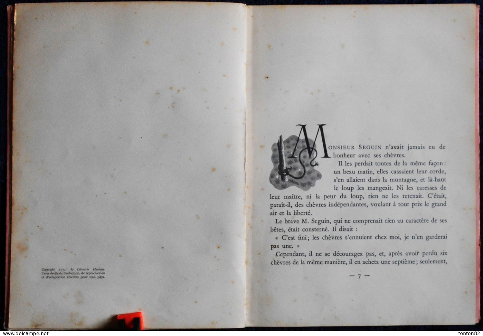 A. Daudet - La Chèvre De Monsieur Seguin - HACHETTE - Illustré Par A. Chazelle - ( 1951 ) - Avec Jaquette - Hachette