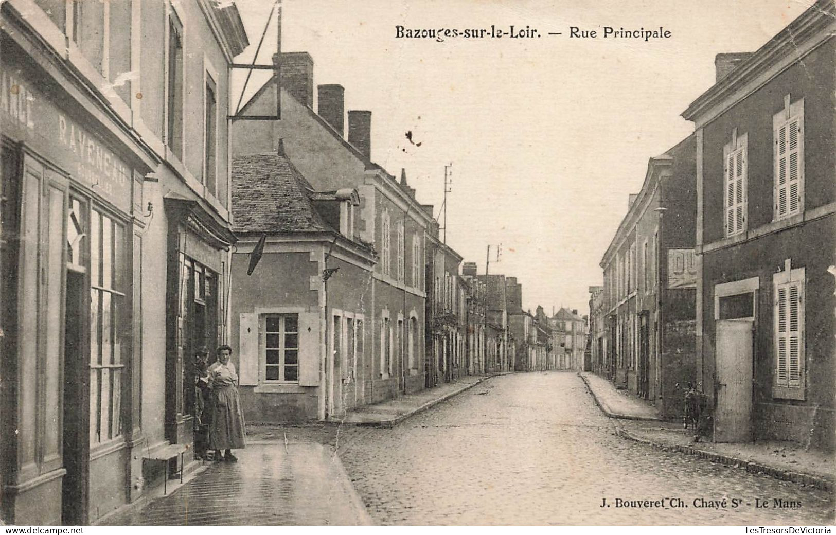 FRANCE - Bazouges Sur Le Loire - Rue Principale - Carte Postale Ancienne - Other & Unclassified