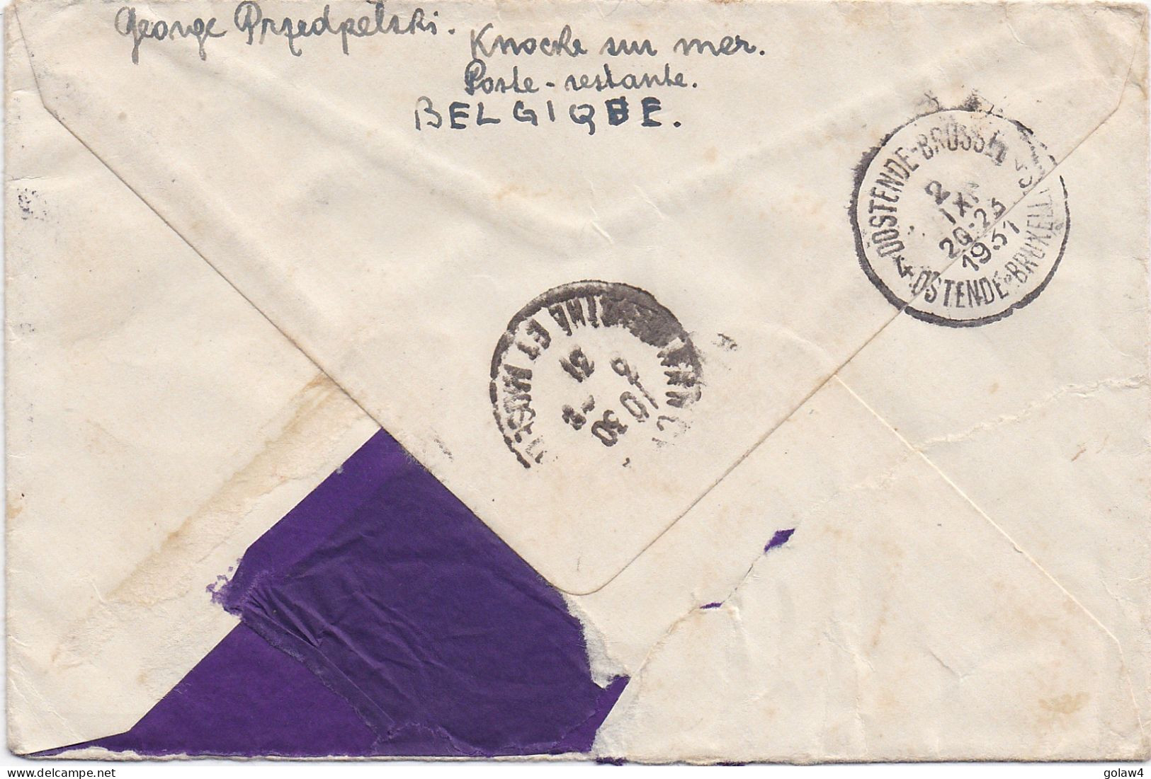 35390# LETTRE EXPRES SPOEDBESTELLING Obl KNOCKE PLAGE EN VOGUE 1931 Pour NANCY MEURTHE ET MOSELLE - 1931-1934 Mütze (Képi)