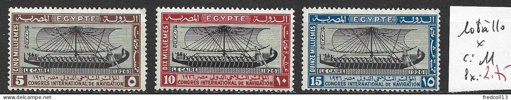 EGYPTE 108 à 110 * Côte 11 € - Neufs