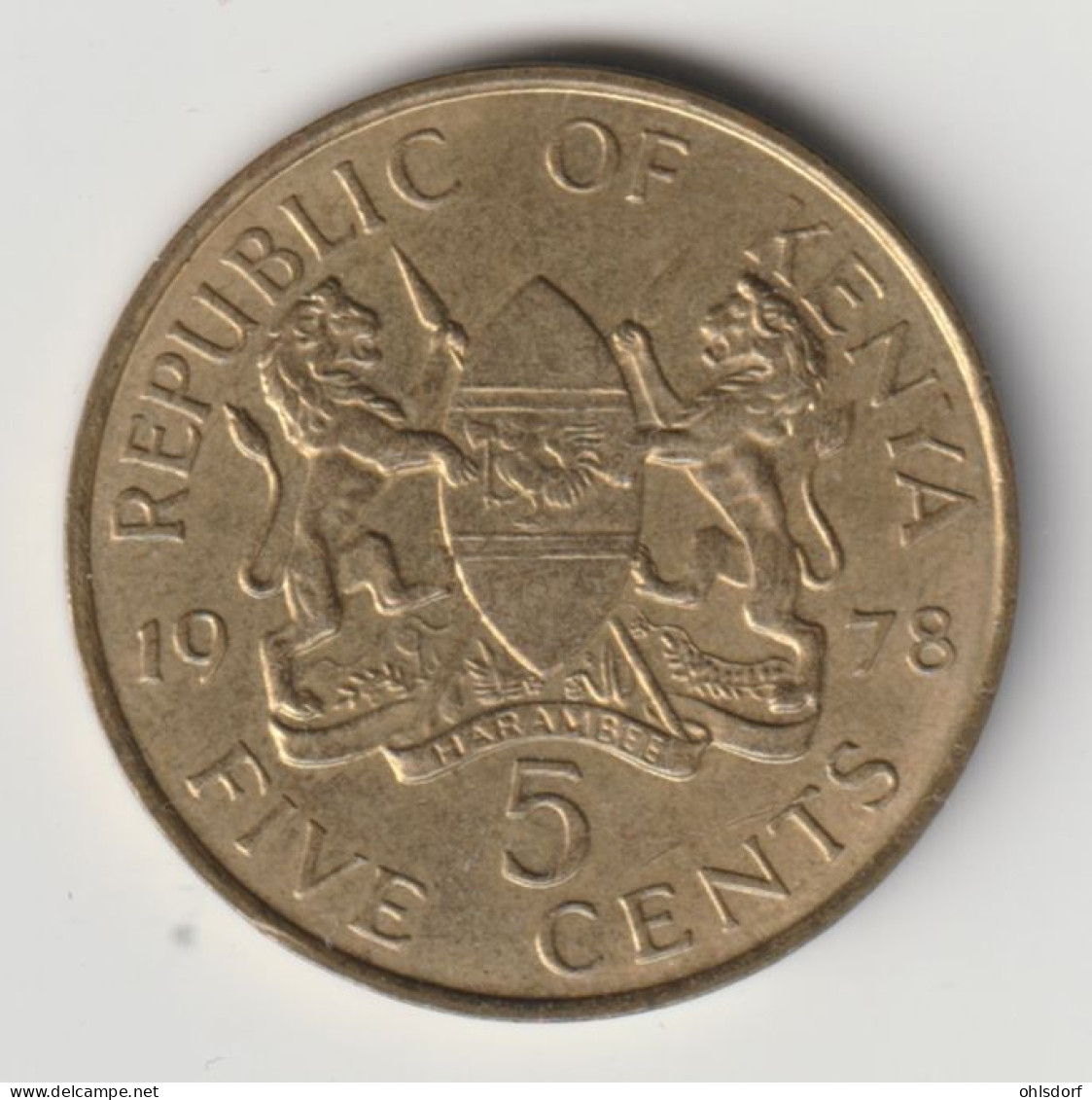 KENYA 1978: 5 Cents, KM 10 - Kenia