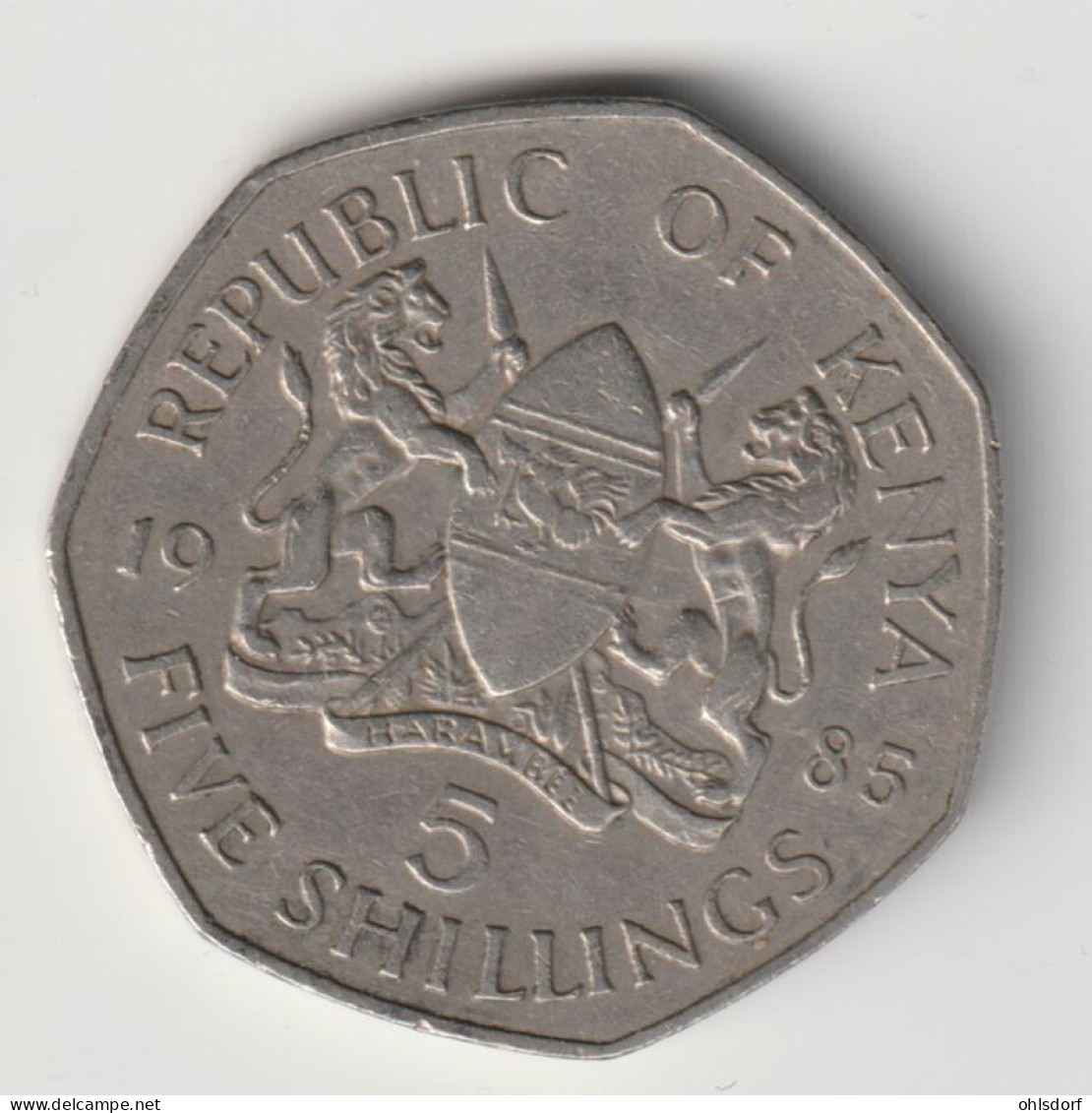 KENYA 1985: 5 Shillings, KM 23 - Kenya