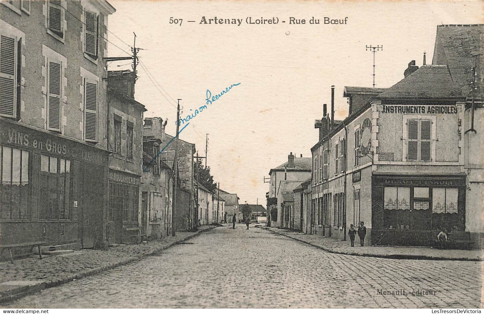 FRANCE - Artenay - Rue Du Boeuf - Instruments Agricoles - Carte Postale Ancienne - Artenay