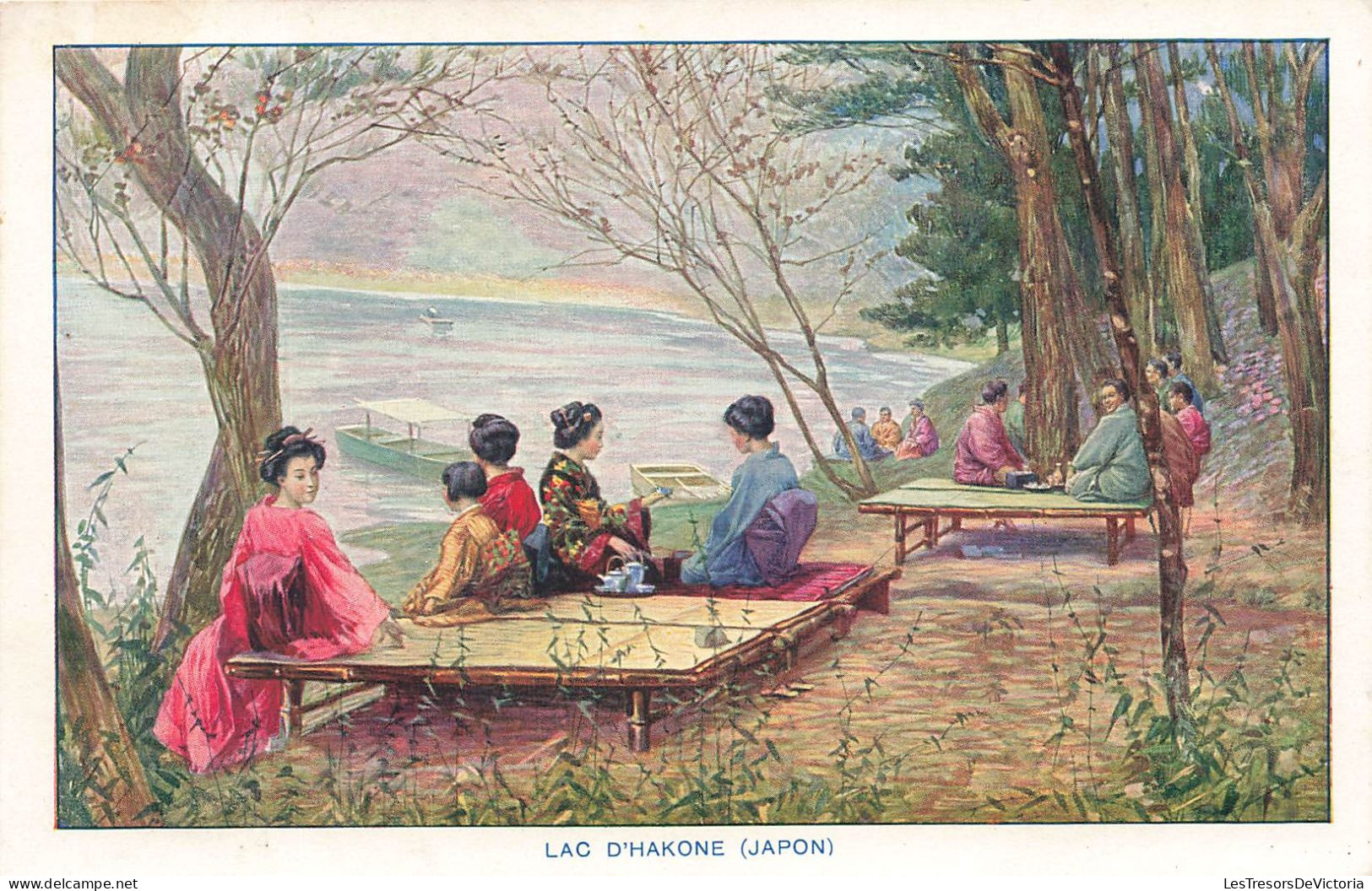 JAPON - Au Bord Du Lac D'Hakone - Colorisé - Animé - Carte Postale Ancienne - Autres & Non Classés
