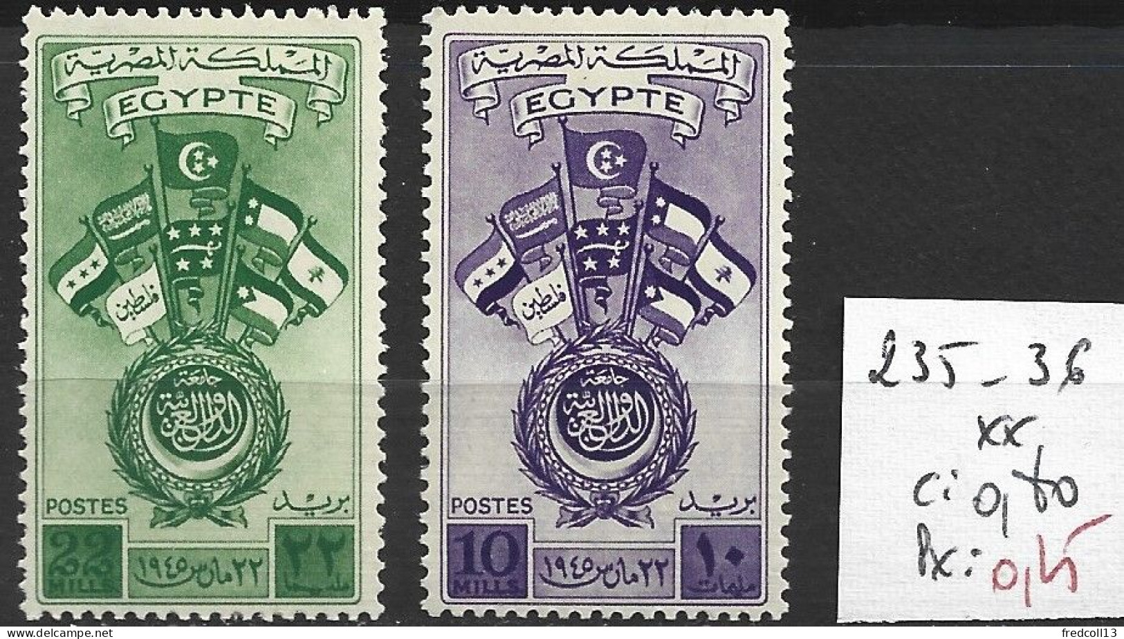 EGYPTE 235-36 ** Côte 0.80 € - Unused Stamps