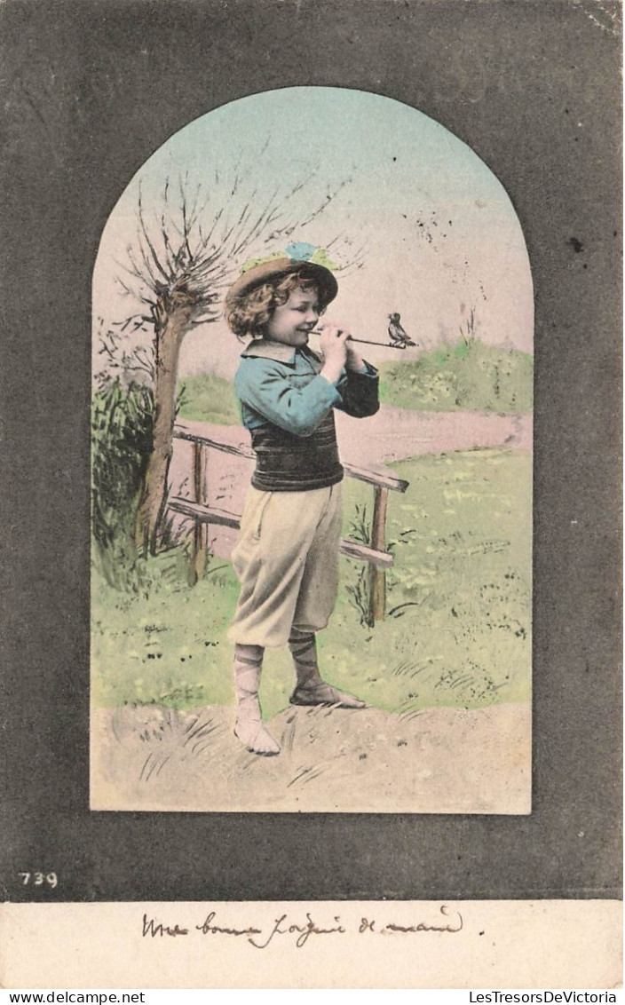 FANTAISIES - Un Oiseau Sur La Flûte Jouée Par L'enfant - Colorisé - Carte Postale Ancienne - Sonstige & Ohne Zuordnung