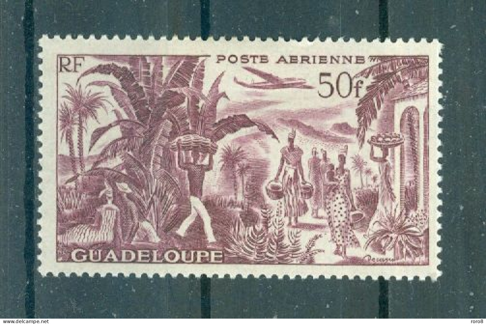 GUADELOUPE - P.A. N°13* MH Trace De Charnière SCAN DU VERSO - Vues. - Luftpost