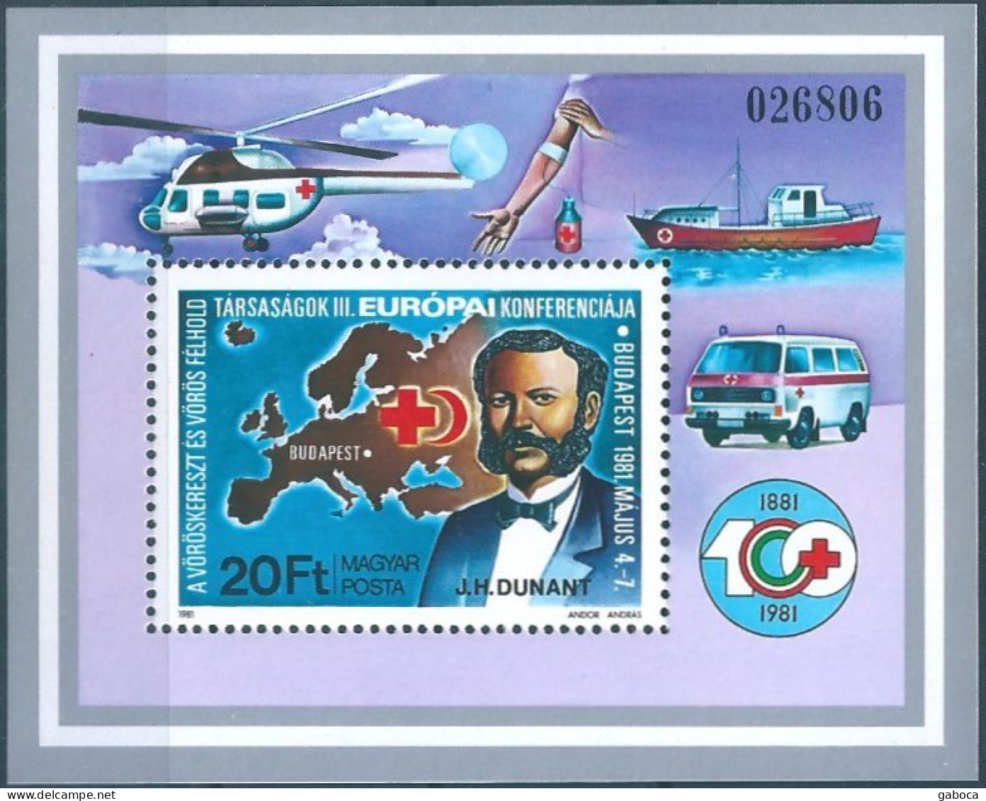 B8553 Hungary Personality Dunant Transport Geography Organization S/S MNH - Henry Dunant