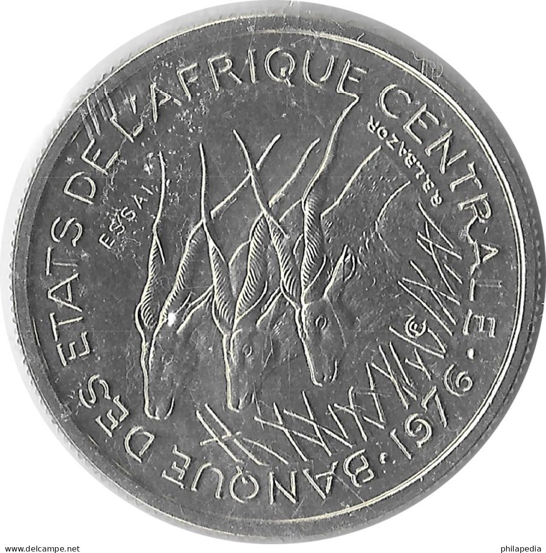 Afrique Centrale Congo Elans De Derby Agriculture Giant Elands Kongo Elenantilopen Alces 1976 Essai 50 Francs KM # E8 - Congo (República 1960)