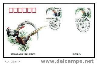 1997 CHINA-SWEDEN JOINT STAMP RARE BIRDS MIXED FDC - 1990-1999