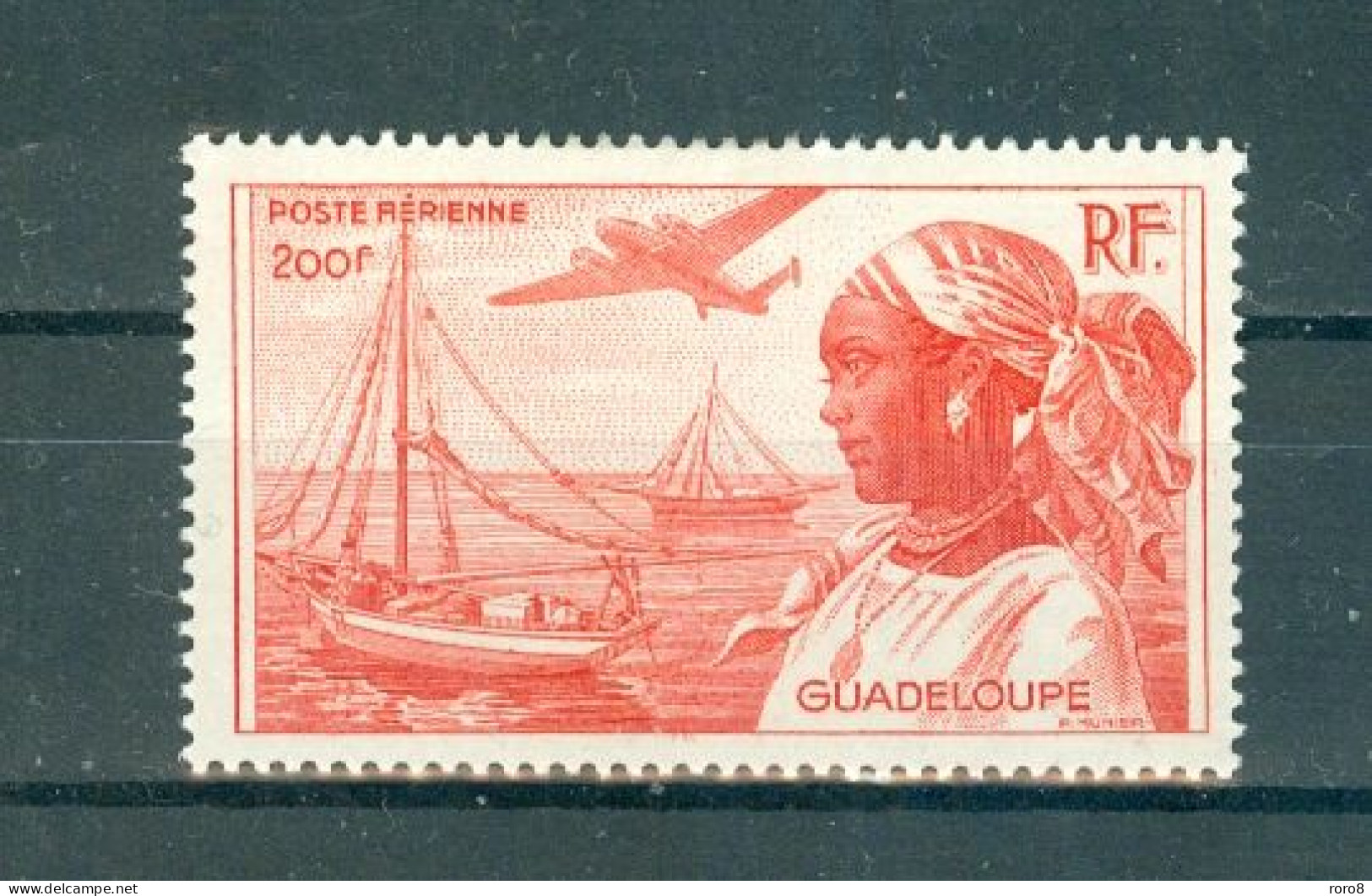 GUADELOUPE - P.A. N°15* MH Trace De Charnière SCAN DU VERSO - Vues. - Airmail