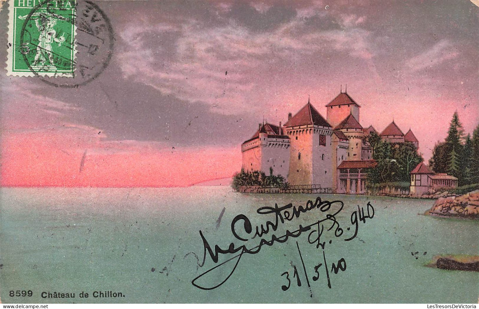 SUISSE - Veytaux - Vaud - Vue Générale Du Château De Chillon - Colorisé - Carte Postale Ancienne - Veytaux