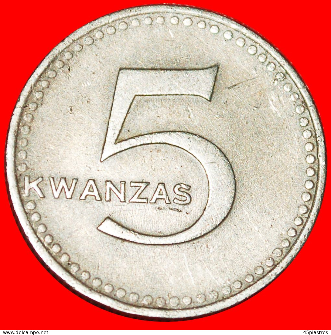 * YUGOSLAVIA (1977): ANGOLA  5 KWANZAS! 1975 FREEDOM FROM PORTUGAL! COMMUNIST STAR!· LOW START ·  NO RESERVE! - Angola