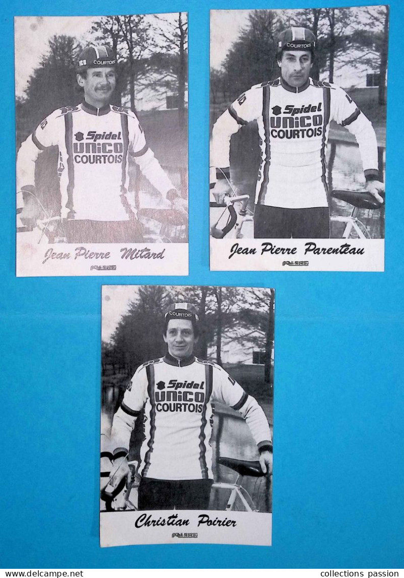 Photographie, Cyclisme, équipe G.S. UNICO COURTOIS SPIDEL, 150 X 100 Mm, LOT DE 7 PHOTOGRAPHIES - Sports